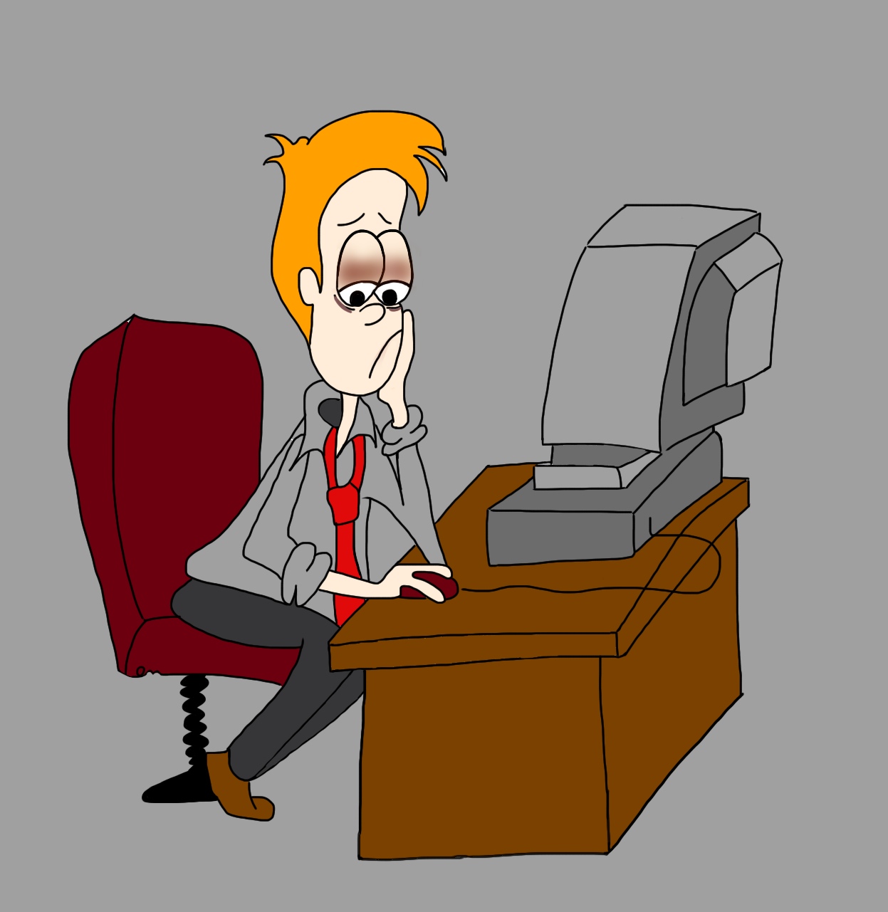 Stressed conmputer man